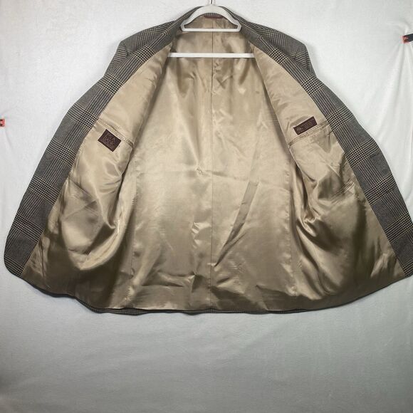 Jos. A. Bank 100% Wool Sport Coat Men’s 44L Glen Plaid Blazer Made in USA - Picture 6 of 13